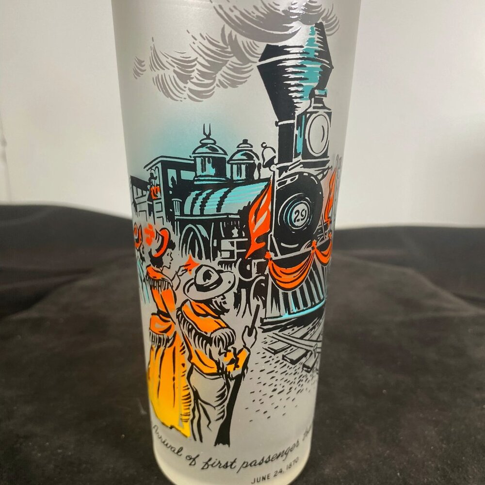 Vintage Anchor Hocking Set of Three (3) Colorado History Tumblers, Glass Coolers